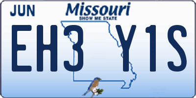 MO license plate EH3Y1S