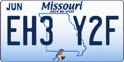 MO license plate EH3Y2F