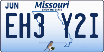 MO license plate EH3Y2I