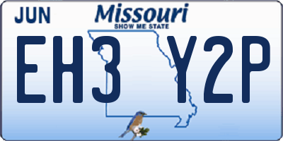 MO license plate EH3Y2P