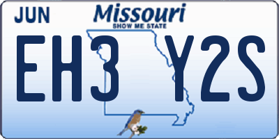 MO license plate EH3Y2S