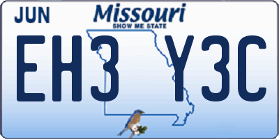 MO license plate EH3Y3C