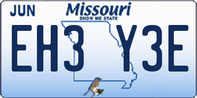 MO license plate EH3Y3E