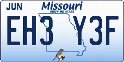 MO license plate EH3Y3F