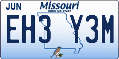 MO license plate EH3Y3M