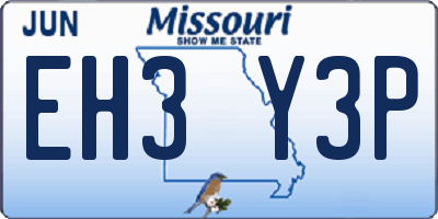 MO license plate EH3Y3P