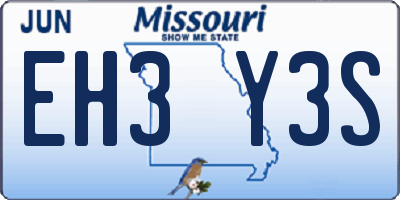 MO license plate EH3Y3S