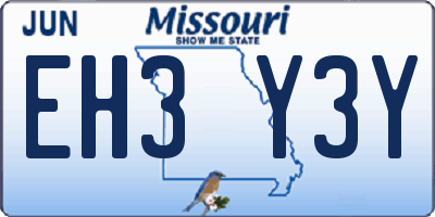 MO license plate EH3Y3Y