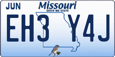 MO license plate EH3Y4J