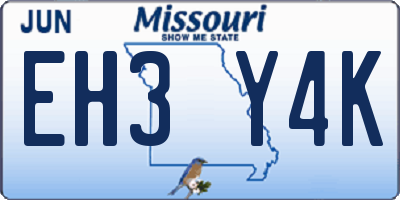 MO license plate EH3Y4K