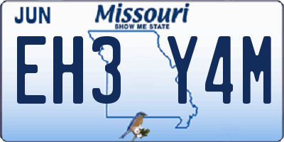 MO license plate EH3Y4M