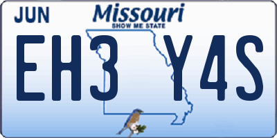 MO license plate EH3Y4S