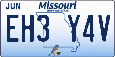 MO license plate EH3Y4V