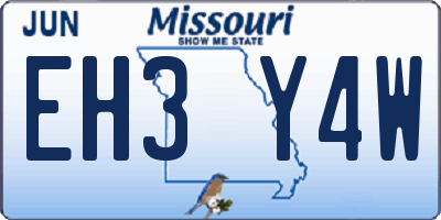 MO license plate EH3Y4W