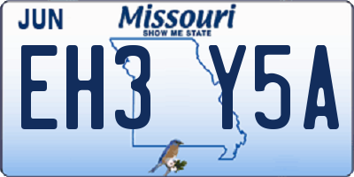 MO license plate EH3Y5A