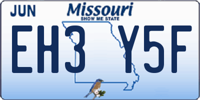 MO license plate EH3Y5F