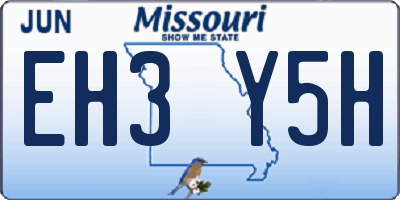 MO license plate EH3Y5H