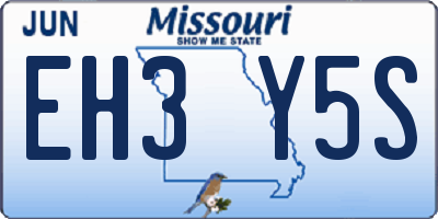 MO license plate EH3Y5S