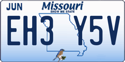 MO license plate EH3Y5V