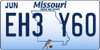 MO license plate EH3Y6O