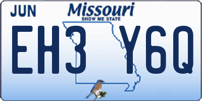 MO license plate EH3Y6Q