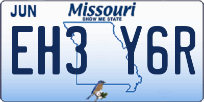 MO license plate EH3Y6R