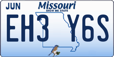 MO license plate EH3Y6S