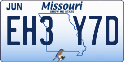 MO license plate EH3Y7D