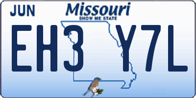 MO license plate EH3Y7L