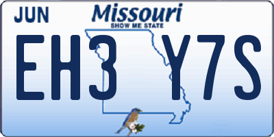 MO license plate EH3Y7S