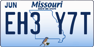 MO license plate EH3Y7T