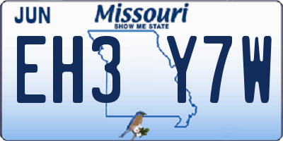MO license plate EH3Y7W