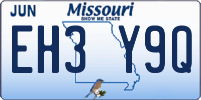 MO license plate EH3Y9Q