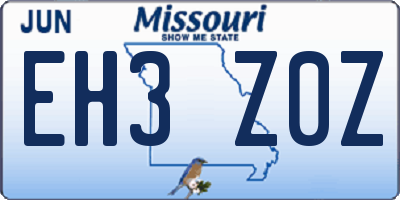 MO license plate EH3Z0Z