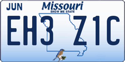 MO license plate EH3Z1C