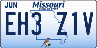 MO license plate EH3Z1V