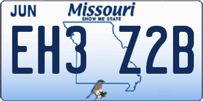 MO license plate EH3Z2B