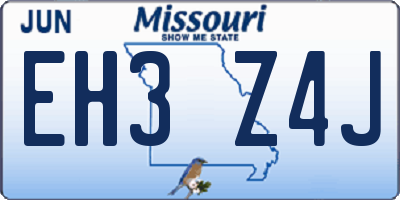 MO license plate EH3Z4J