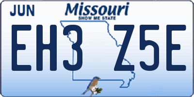 MO license plate EH3Z5E