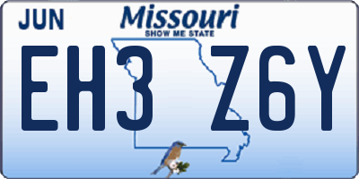 MO license plate EH3Z6Y