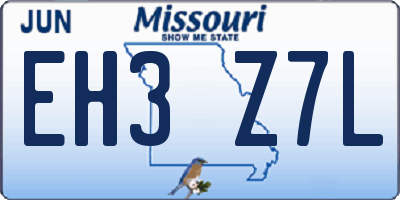 MO license plate EH3Z7L