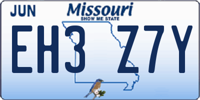 MO license plate EH3Z7Y