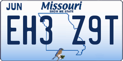 MO license plate EH3Z9T