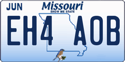 MO license plate EH4A0B