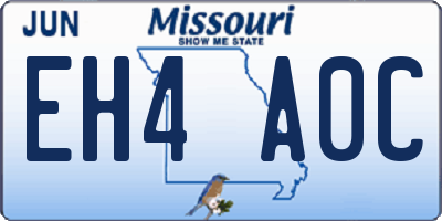 MO license plate EH4A0C