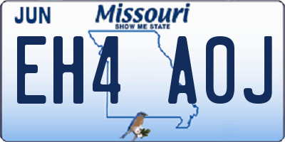 MO license plate EH4A0J