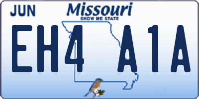 MO license plate EH4A1A