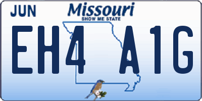 MO license plate EH4A1G
