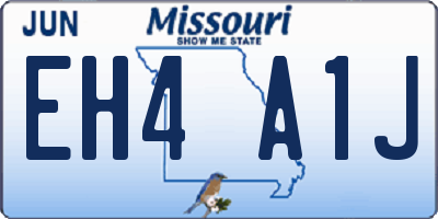 MO license plate EH4A1J