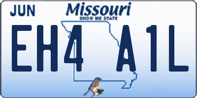 MO license plate EH4A1L